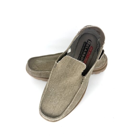 Skechers Mens Relaxed Fit Memory Foam 10.5 Slip-On Loafers Superior Milford Tan - Picture 1 of 12